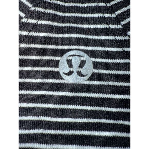 Lululemon Cool Racerback Parallel Stripe Black Size 4 - Picture 7 of 9